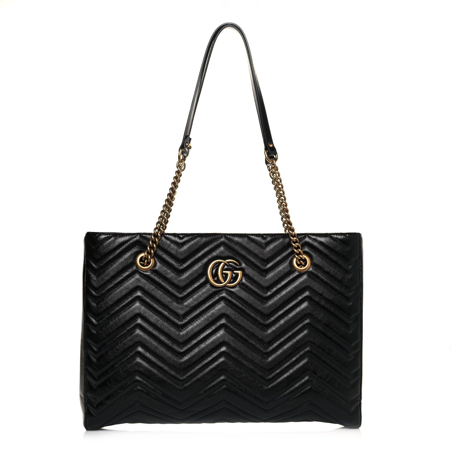 Gucci Vintage Calfskin Matelasse Medium GG Marmont Slim Tote Black 1 of 12