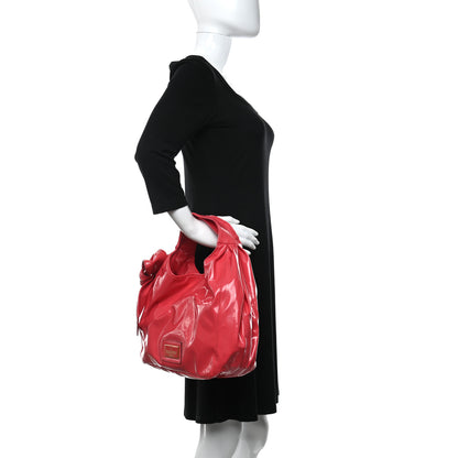 Valentino Garavani Patent Lacca Nuage Bow Hobo Pink 2 of 12