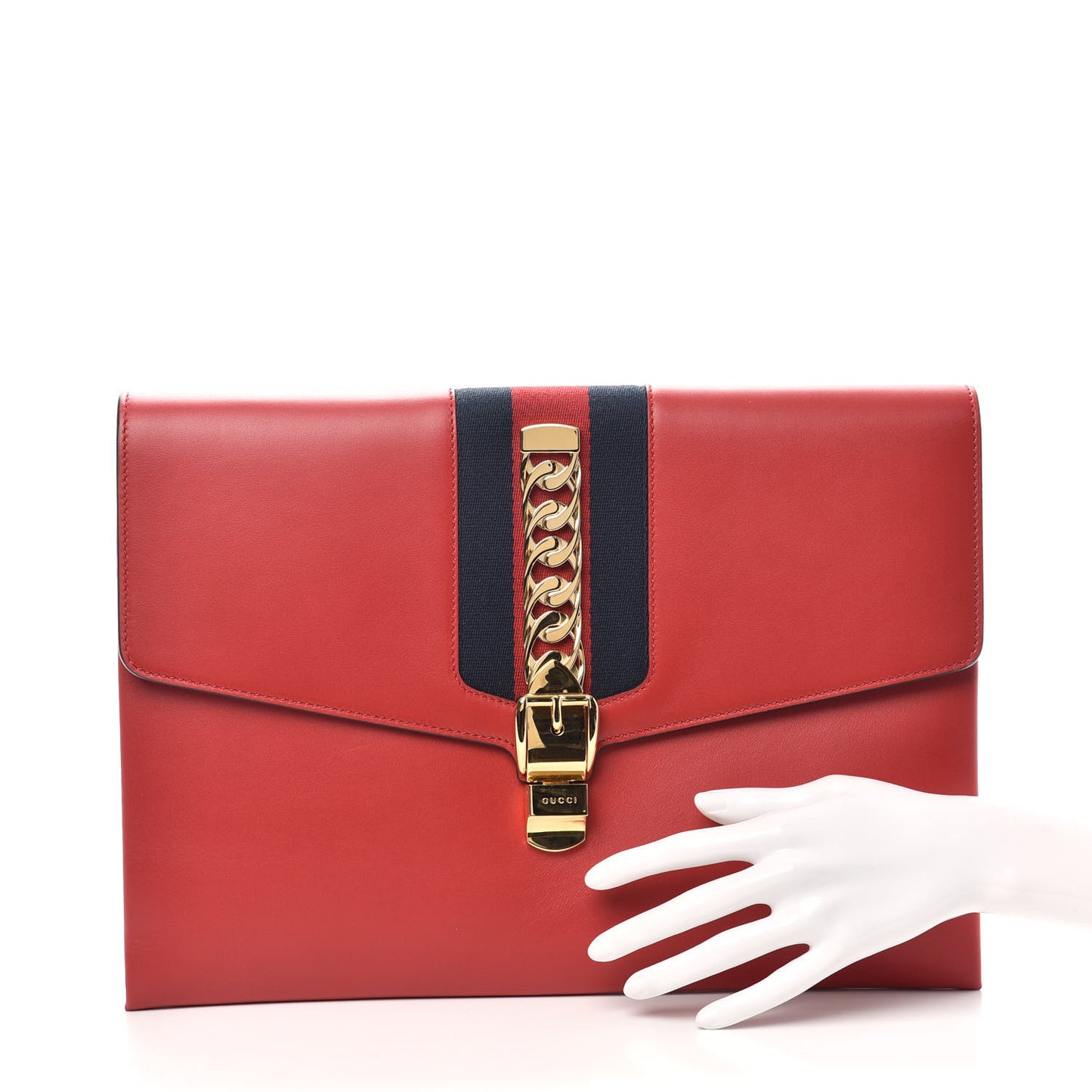Calfskin Maxi Sylvie Clutch Red