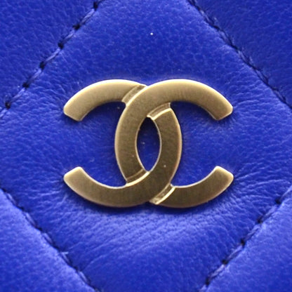 Chanel Lambskin Quilted Wallet On Chain WOC Royal Blue 5 of 10