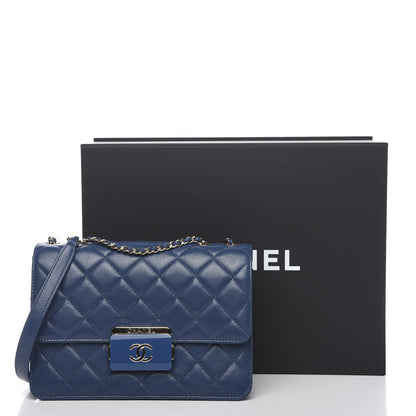 Chanel Sheepskin Quilted Beauty Lock Flap Blue 12 of 12