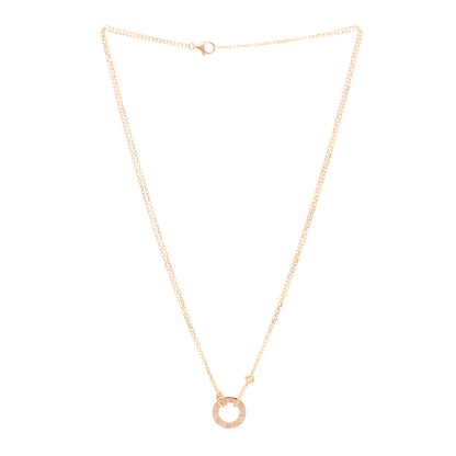 Cartier 18K Pink Gold 2 Diamond LOVE Necklace 3 of 4