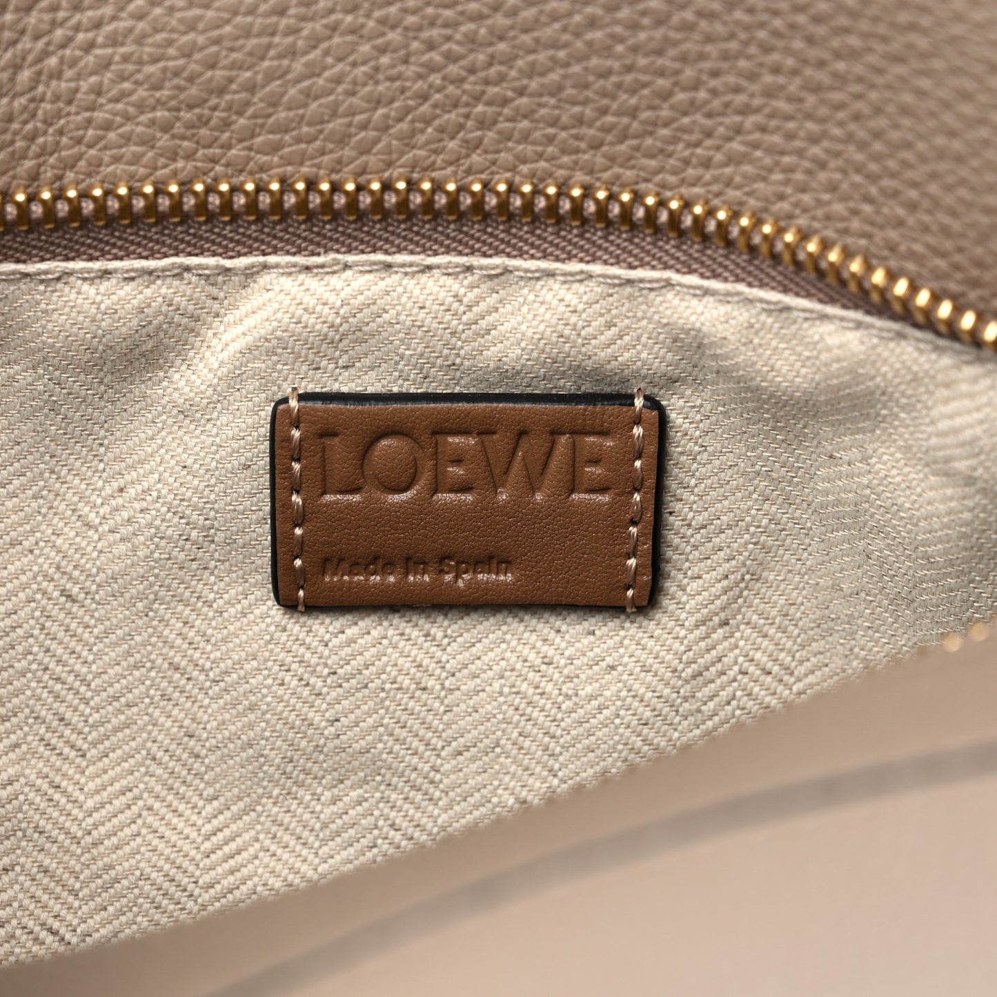 Grained Calfskin Small Puzzle Bag Sand Mink