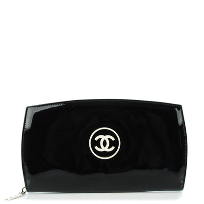 Chanel Patent Large CC Compact Zip Gusset Wallet Black 1 of 8