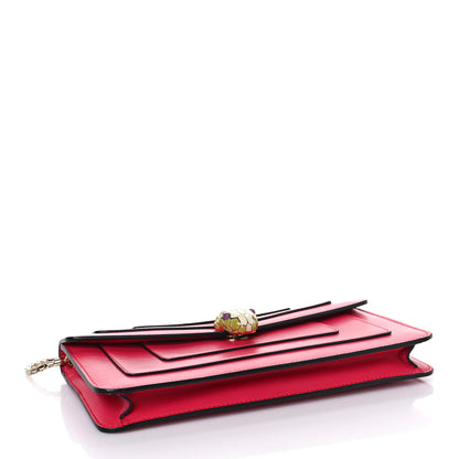 Bulgari Calfskin Serpenti Forever Flap Clutch Ruby Red 5 of 9