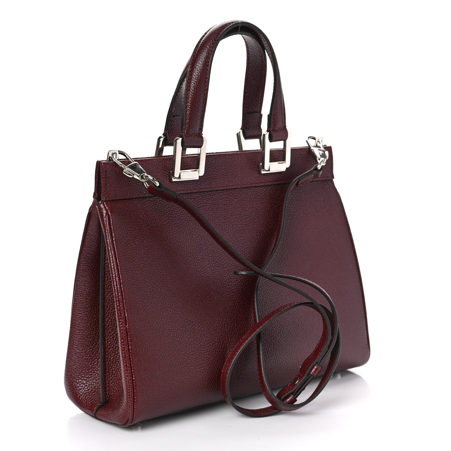 Gucci Grainy Calfskin Small Zumi Top Handle Bag Vintage Bordeaux 3 of 8