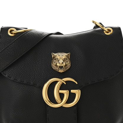 Gucci Cellarius Calfskin Feline GG Marmont Flap Shoulder Bag Black 8 of 10