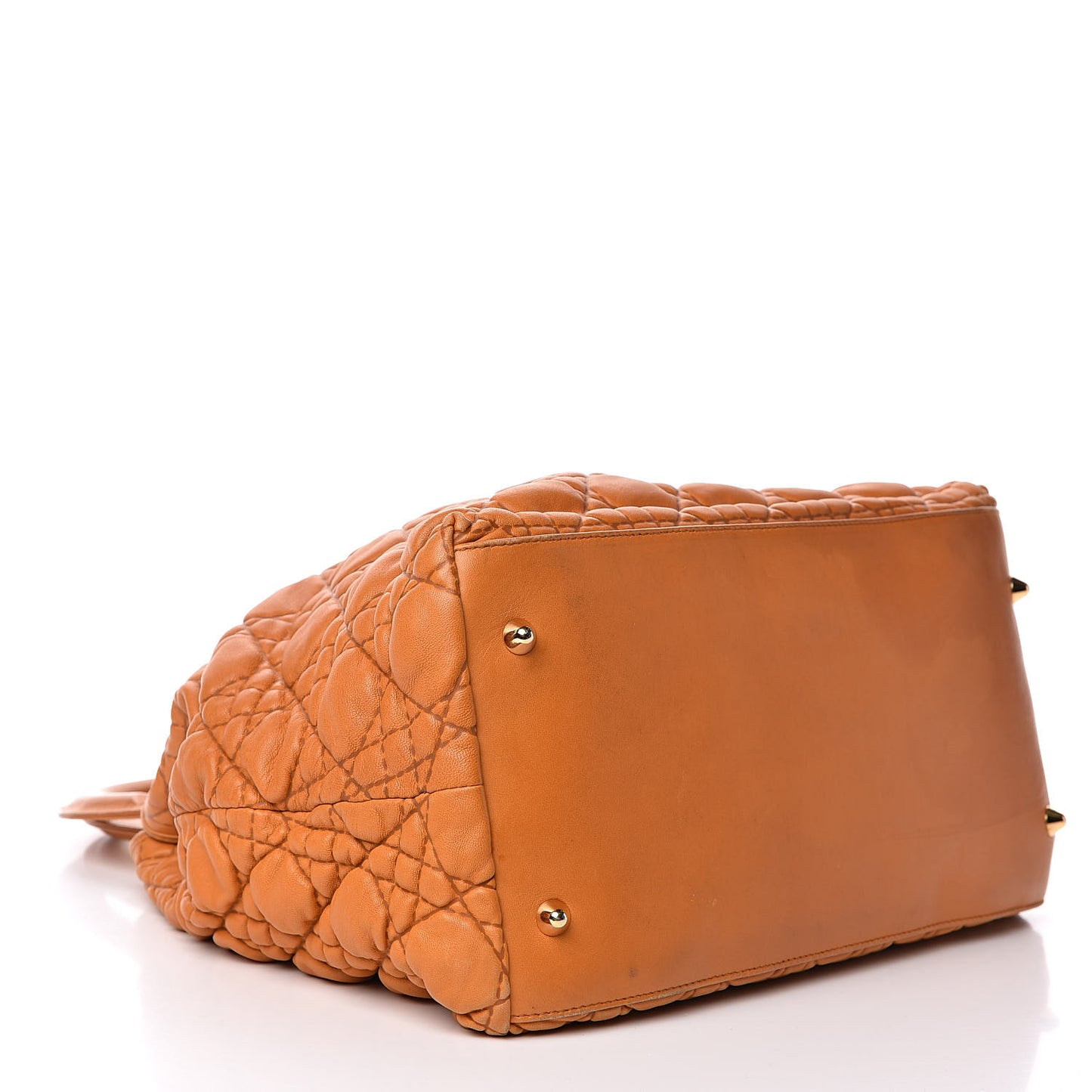 Lambskin Cannage Large Soft Lady Dior Shopping Tote Orange