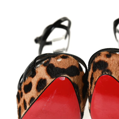 Christian Louboutin Patent Pony Hair Leopard Print Passiflore 140 Platform Sandals 37.5 Black 11 of 11