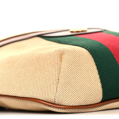 Gucci Vintage Canvas Web Belt Bag Sand Cuir 9 of 10