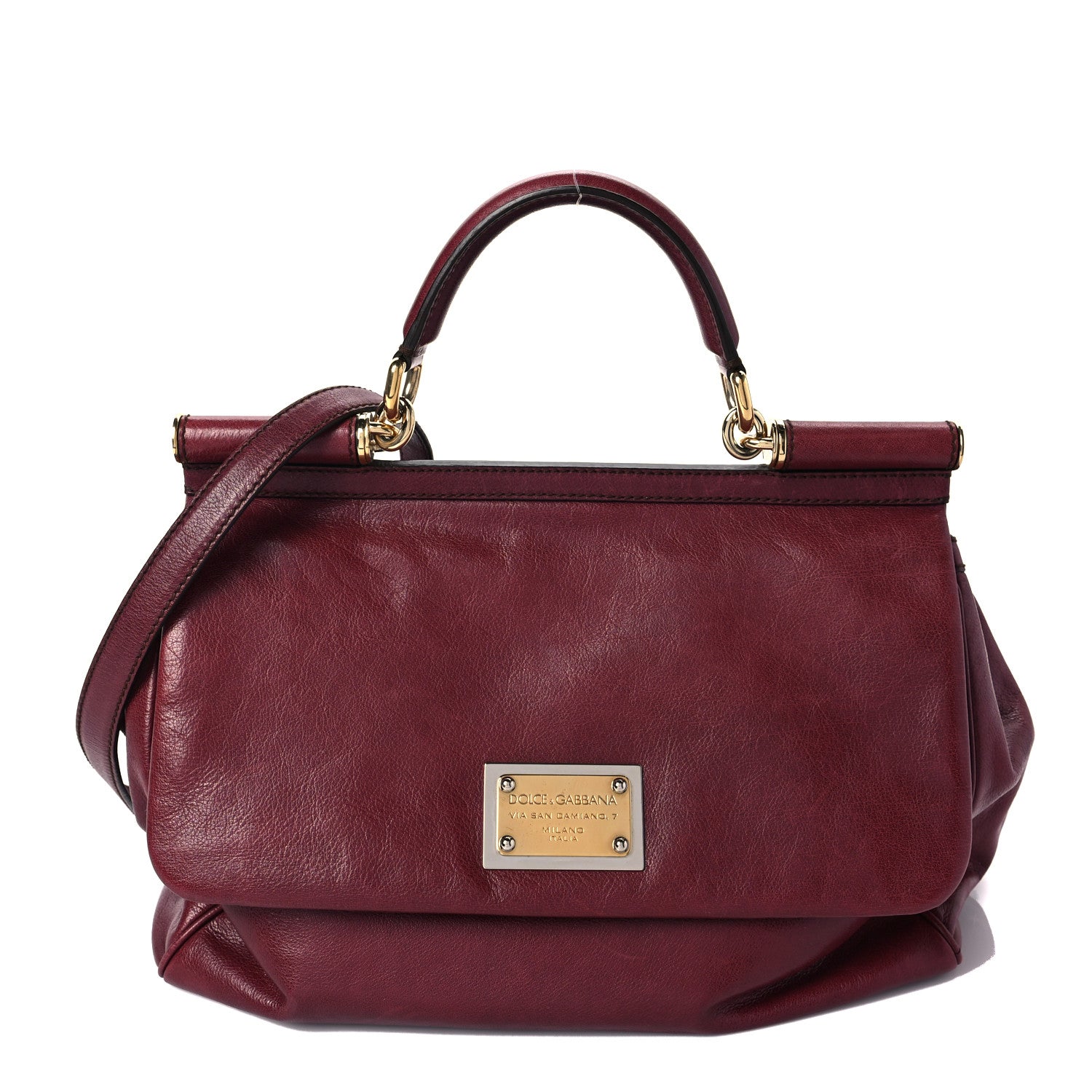 Dolce & Gabbana Dauphine Large Miss Sicily Satchel Burgundy 2 of 8