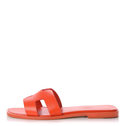 Hermes Box Calfskin Oran Sandals 35 Pavot 1 of 8