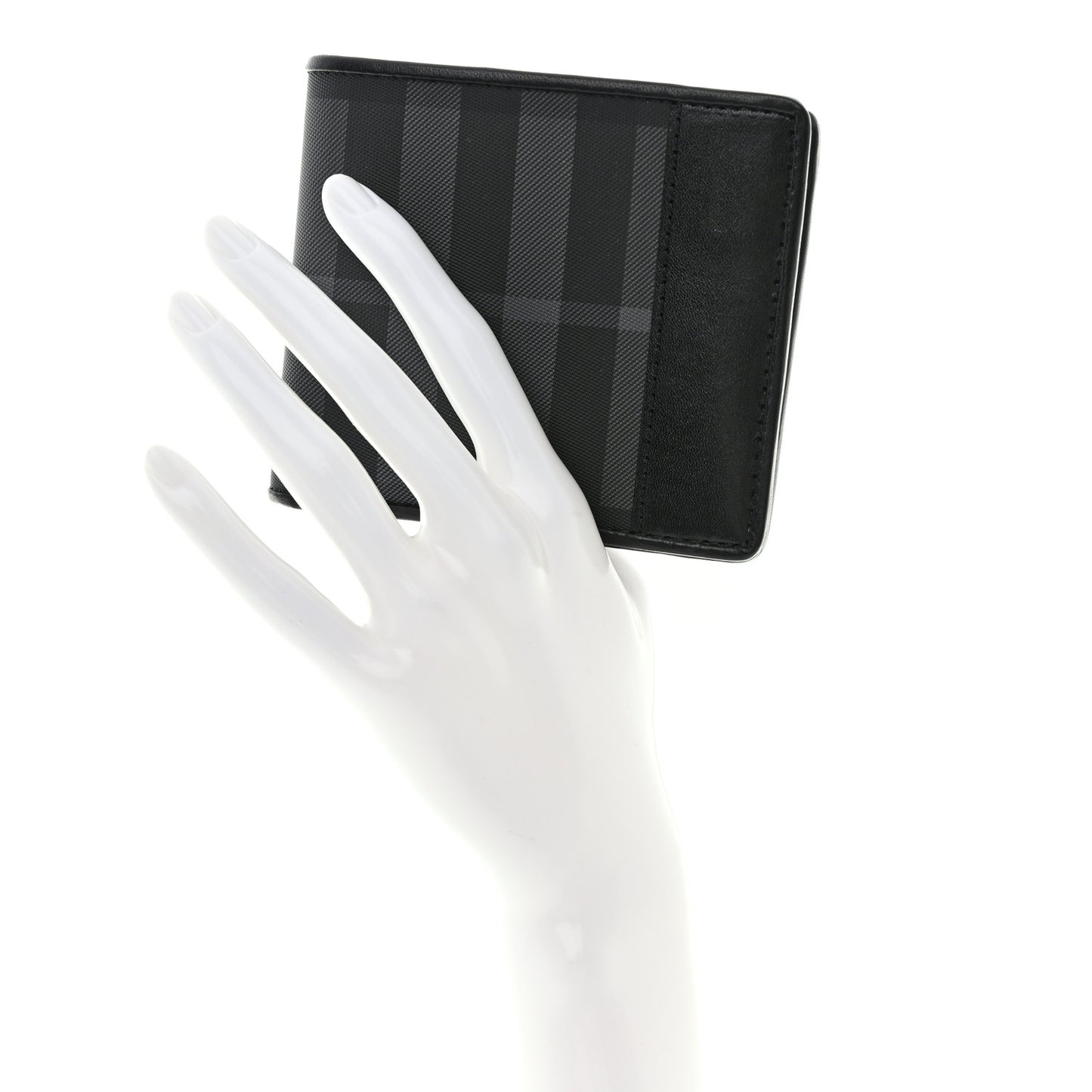 London Check Bi-Fold Mens Wallet Charcoal Black