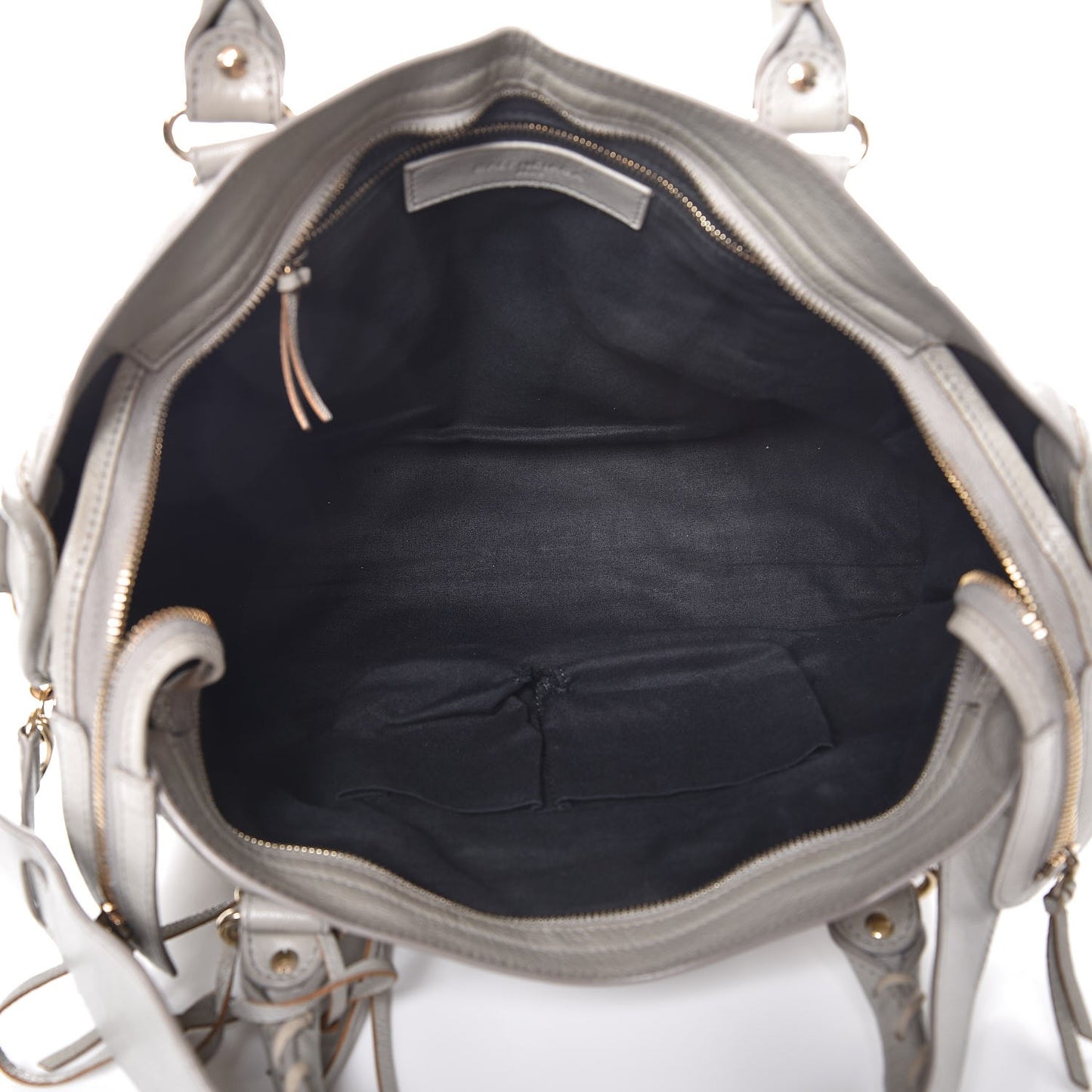 Chevre Gold Metallic Edge Hardware City Gris Perle