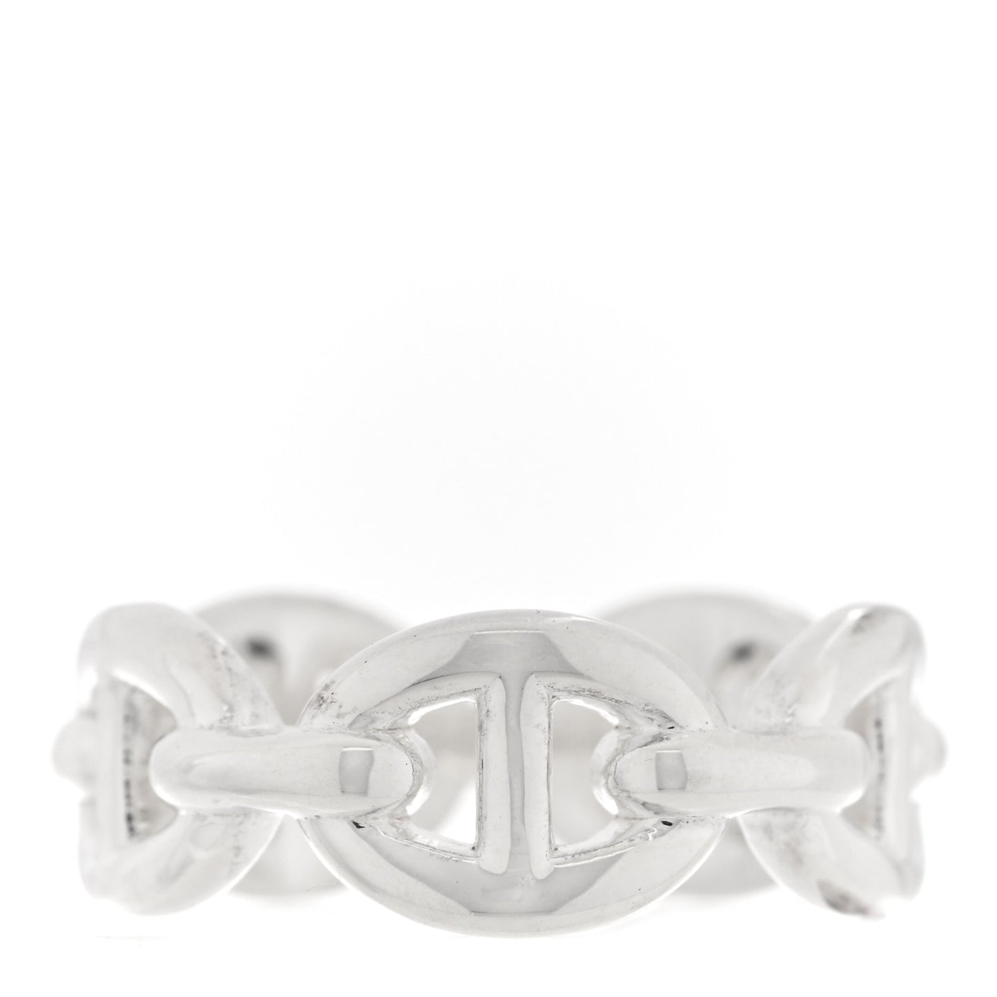 Sterling Silver PM Chaine d'Ancre Enchainee Band Ring 51 5.75