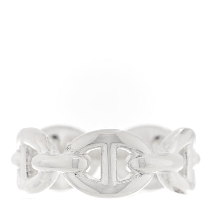 Hermes Sterling Silver PM Chaine d'Ancre Enchainee Band Ring 51 5.75 3 of 9