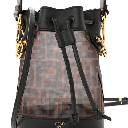 Fendi Mesh Vitello Grace F is Fendi FF 1974 Mini Mon Tresor Bucket Bag Marrone Black Ebano 8 of 10