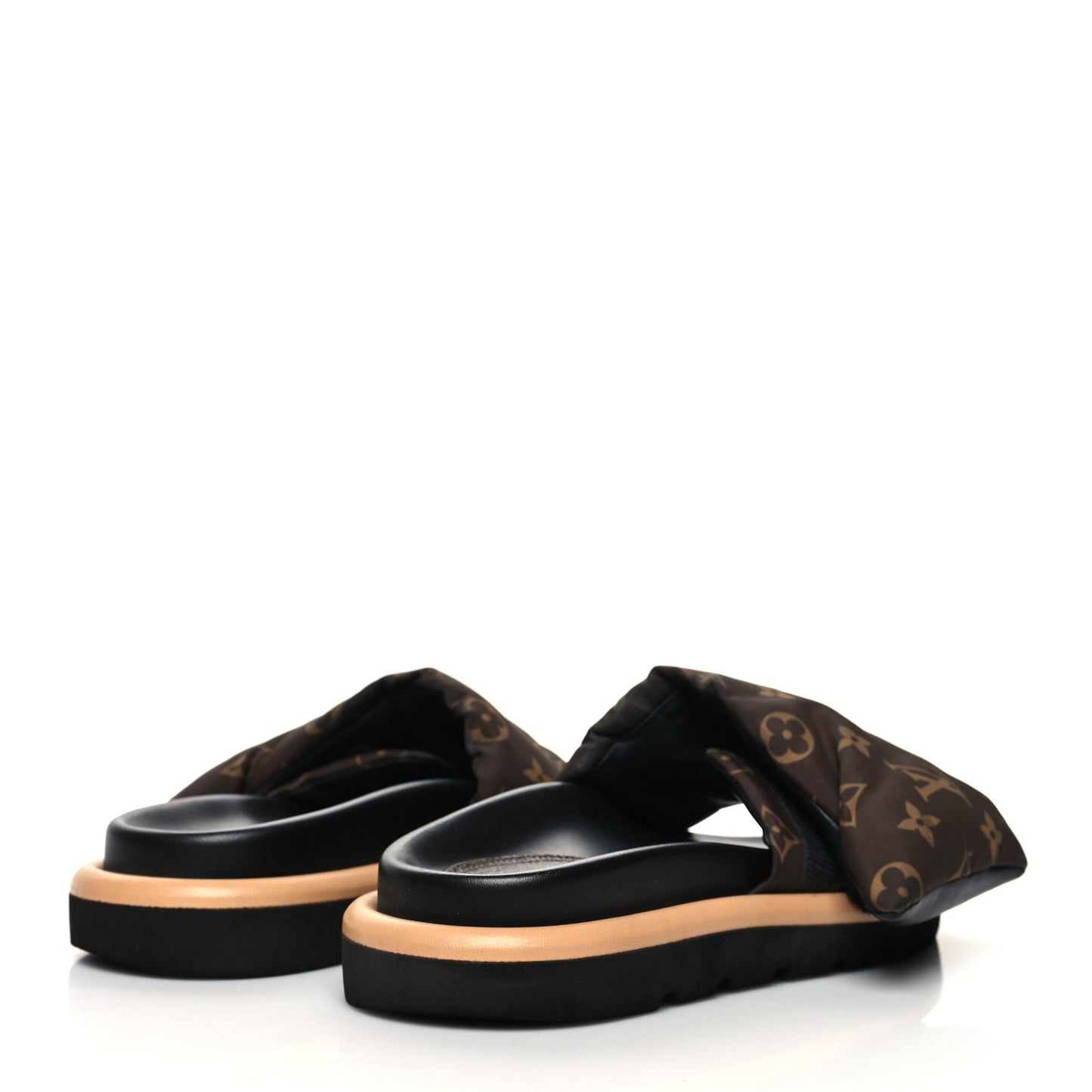 Nylon Monogram Pool Pillow Comfort Mule 37 Cacao Brown