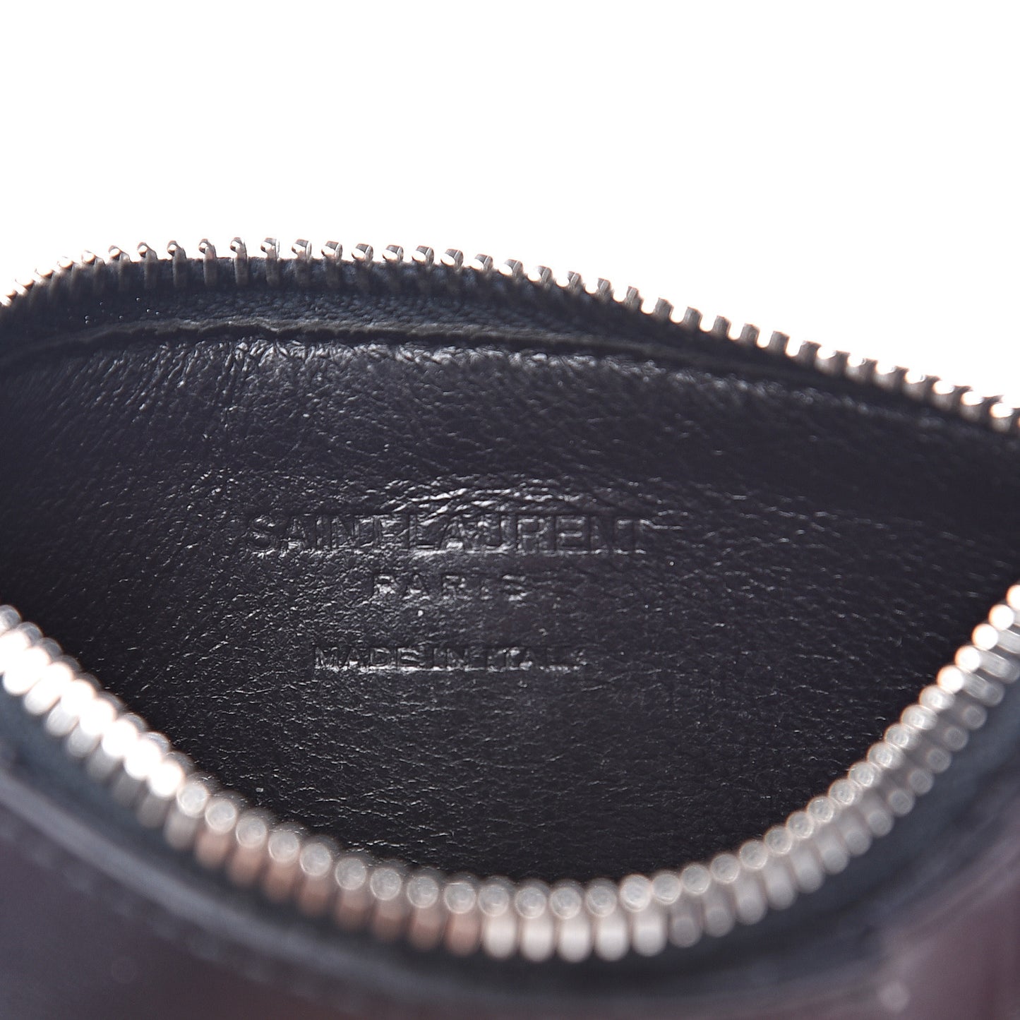 Calfskin 5 Fragments Zip Pouch Card Holder Deep Marine