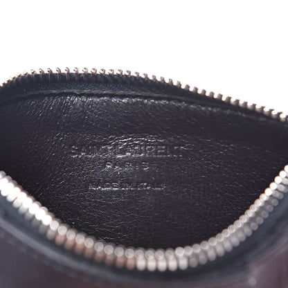 Saint Laurent Calfskin 5 Fragments Zip Pouch Card Holder Deep Marine 5 of 11