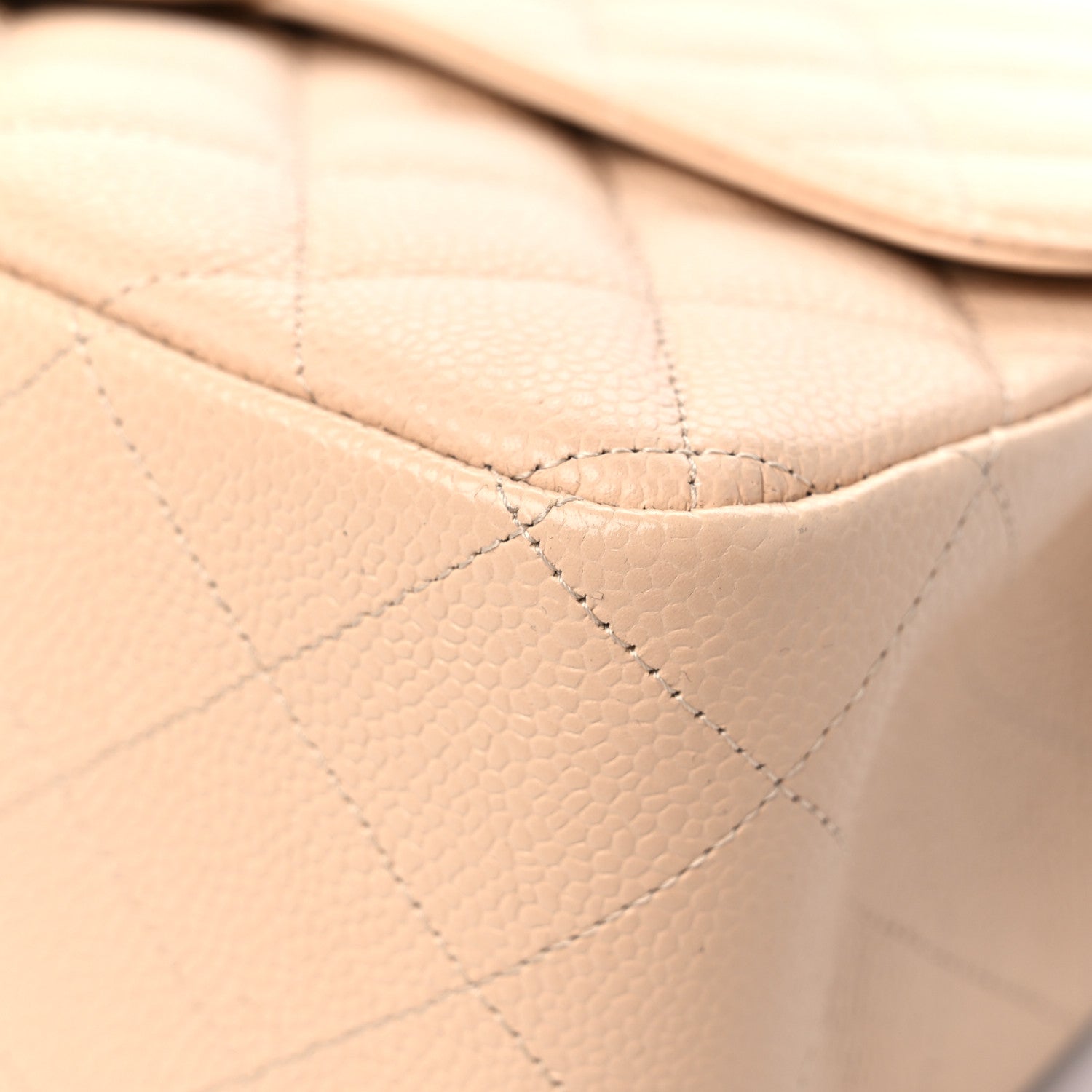 Chanel Caviar Quilted Jumbo Single Flap Beige 9 of 11