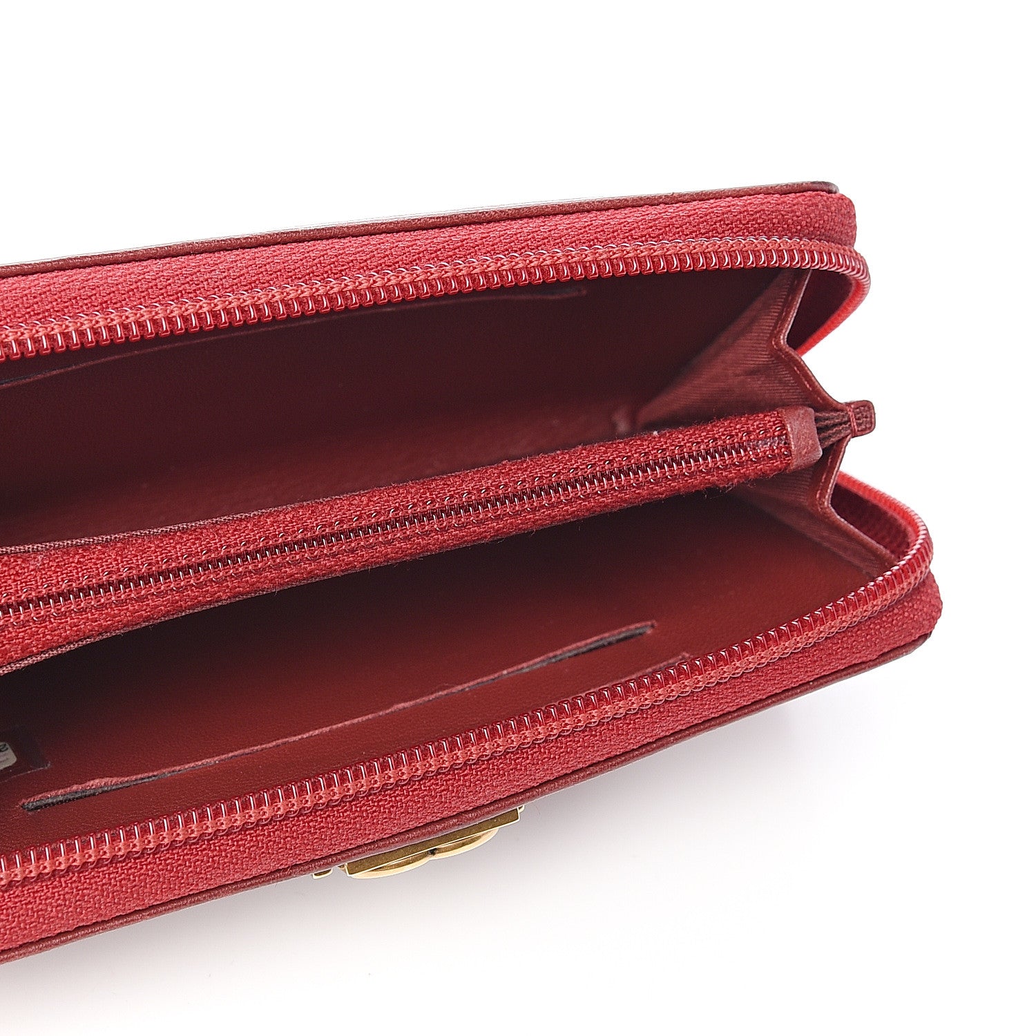 Chanel Lambskin Quilted Small Boy Zip Around Wallet Dark Red 4 of 10