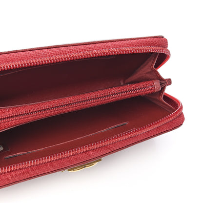 Chanel Lambskin Quilted Small Boy Zip Around Wallet Dark Red 4 of 10