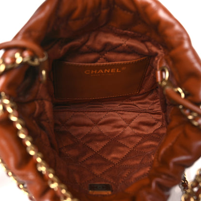Chanel Shiny Calfskin Quilted Mini Chanel 22 Light Brown 5 of 10