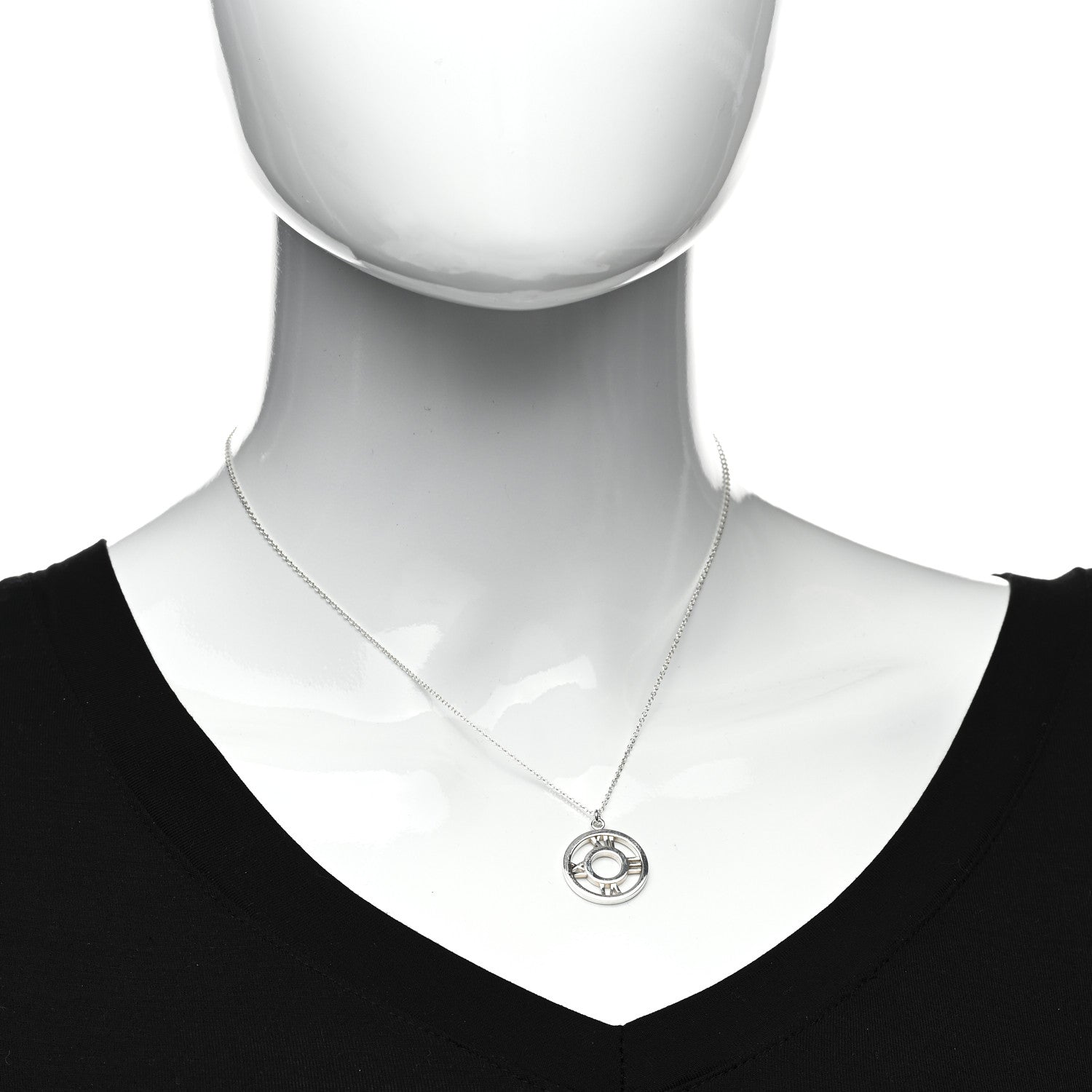 Tiffany Sterling Silver Medium Atlas Open Pendant Necklace 2 of 4