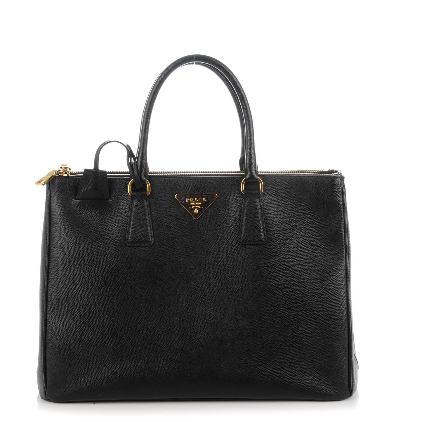 Saffiano Large Galleria Double Zip Tote Black