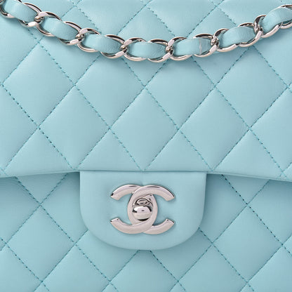 Chanel Lambskin Quilted Small Double Flap Light Blue 10 of 17