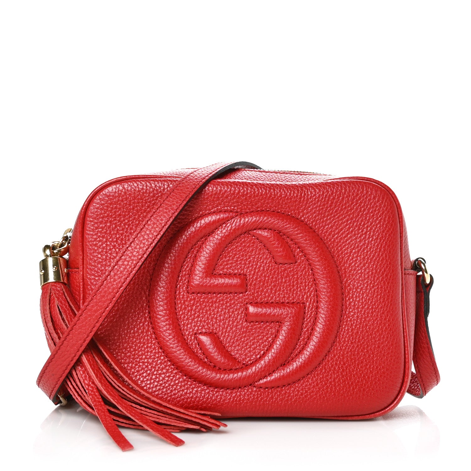 Gucci Pebbled Calfskin Small Soho Disco Bag Tabasco Red 1 of 9
