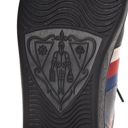 Gucci Calfskin Bee Star Embroidered Sylvie Web Ace Sneakers 40 Black 8 of 14
