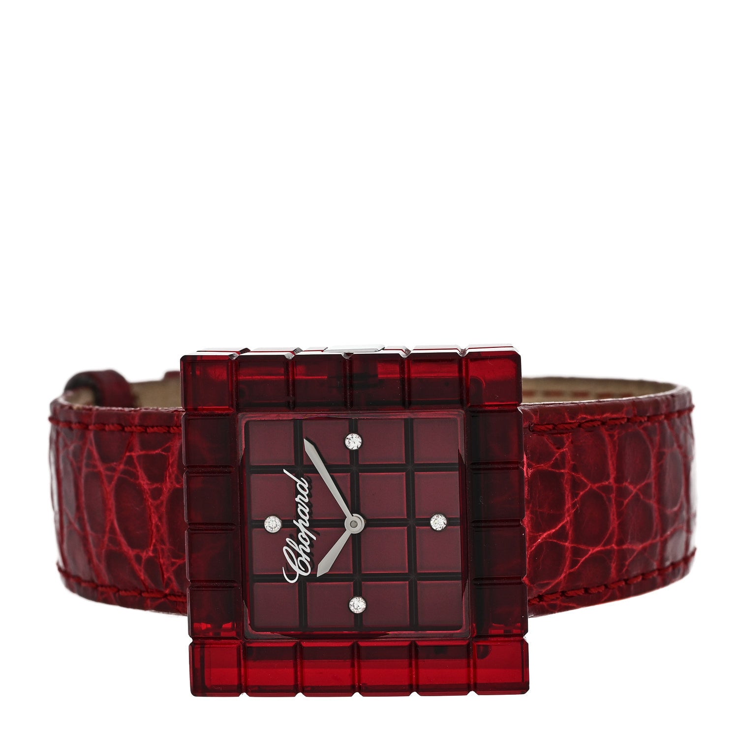 Chopard Stainless Steel Alligator Diamond Red Resin 32mm Be Mad Quartz Watch Red 2 of 4
