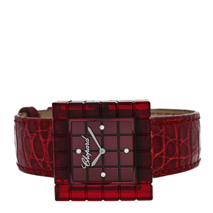Chopard Stainless Steel Alligator Diamond Red Resin 32mm Be Mad Quartz Watch Red 2 of 4