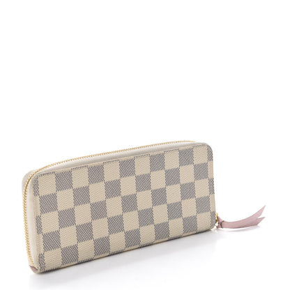Louis Vuitton Damier Azur Clemence Wallet Rose Ballerine 3 of 8