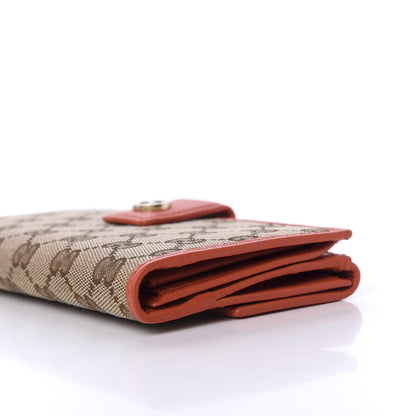 Gucci Monogram Cellarius Calfskin Miss GG Continental Wallet Beige Ebony New Dark Orange 8 of 10