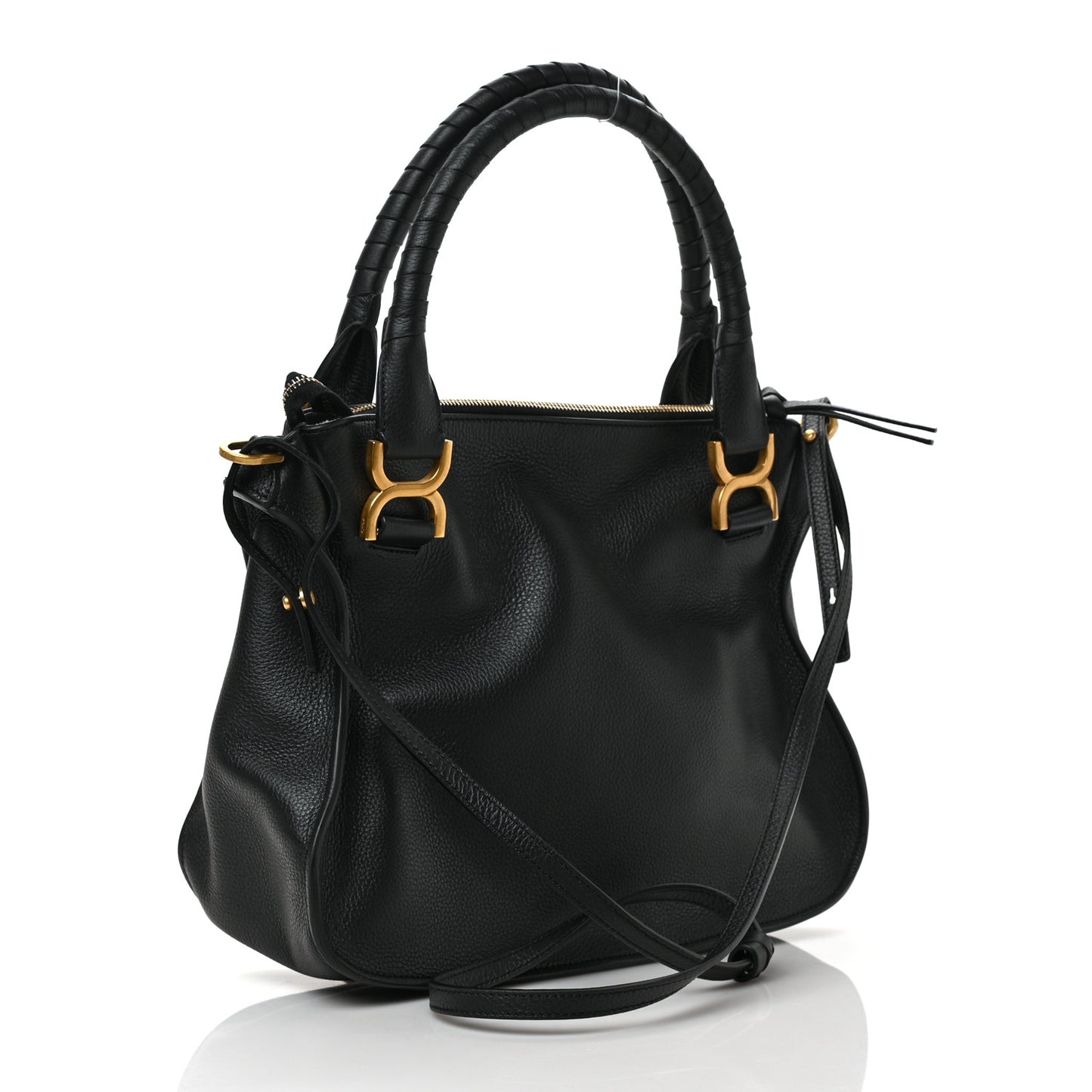 Calfskin Medium Marcie Satchel Black