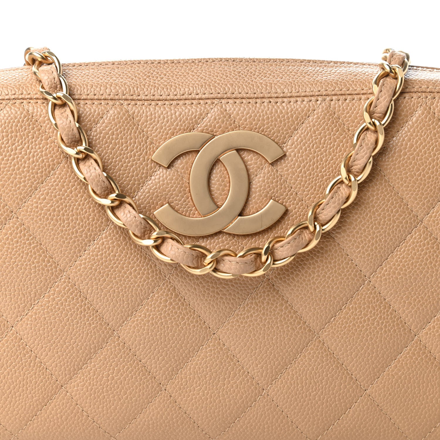 Chanel Caviar Quilted CC Camera Shoulder Bag Beige 10 of 10