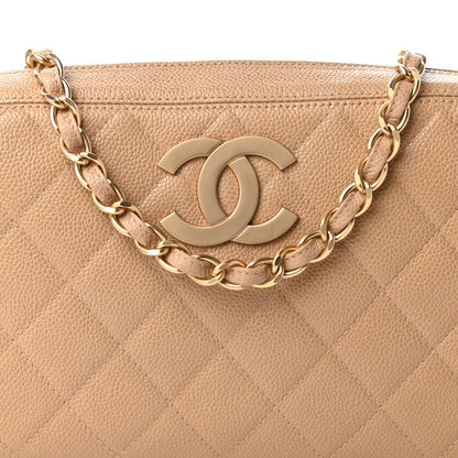 Chanel Caviar Quilted CC Camera Shoulder Bag Beige 10 of 10