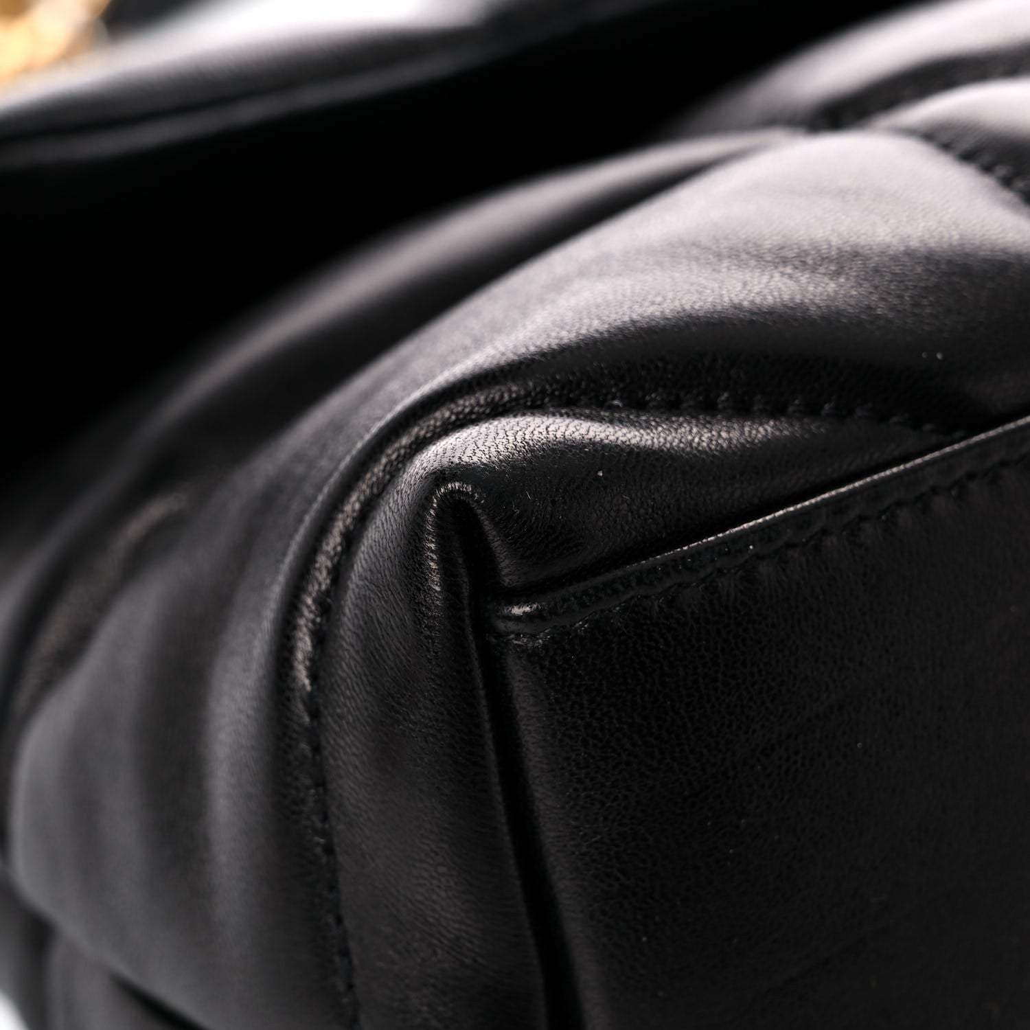 Saint Laurent Lambskin Quilted Small Loulou Puffer Monogram Chain Satchel Black 8 of 15