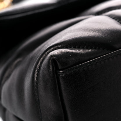 Saint Laurent Lambskin Quilted Small Loulou Puffer Monogram Chain Satchel Black 8 of 15