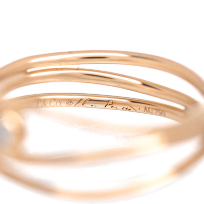 Tiffany 18K Yellow Gold Diamond Elsa Peretti 3 Row Wave Ring 50 5.5 5 of 5