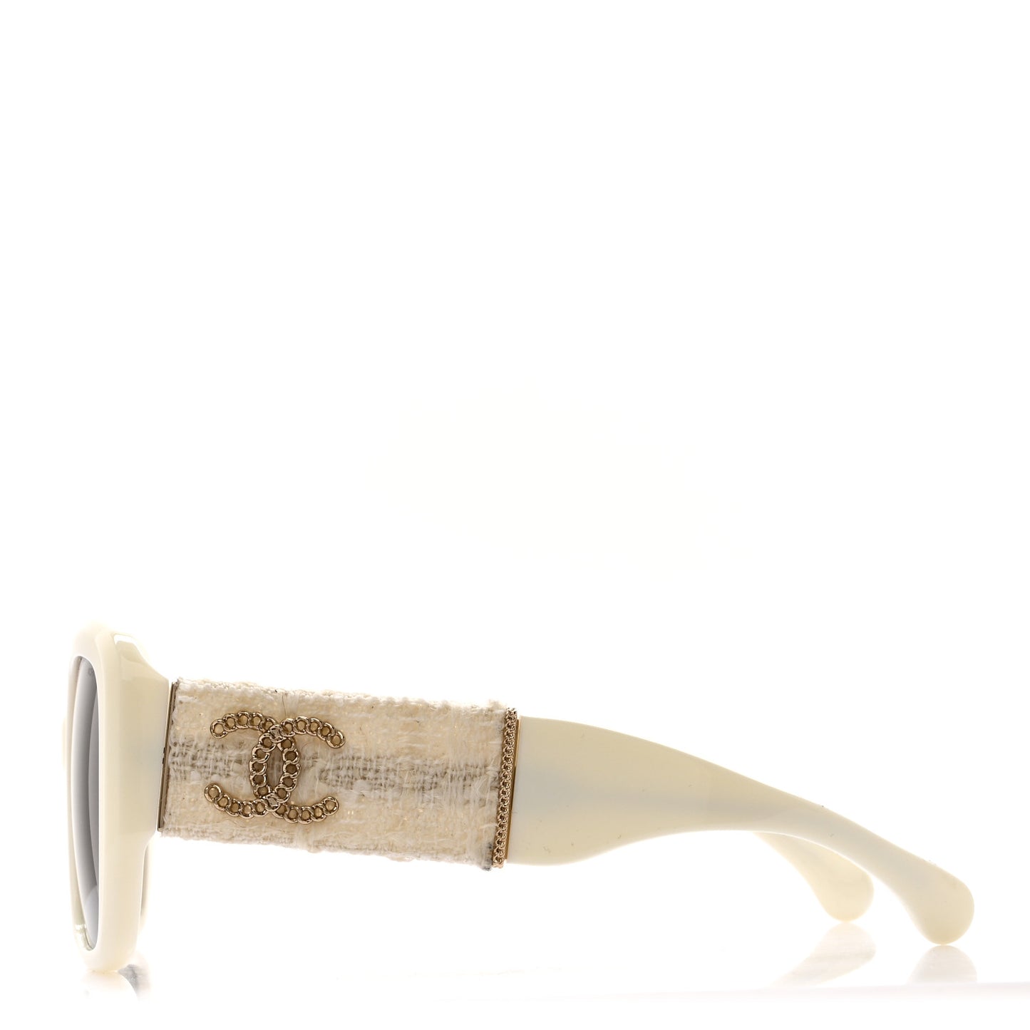Acetate Tweed Square Sunglasses 5512 White