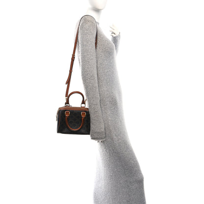 Celine Triomphe Canvas Calfskin Small Boston Bag Tan 2 of 11