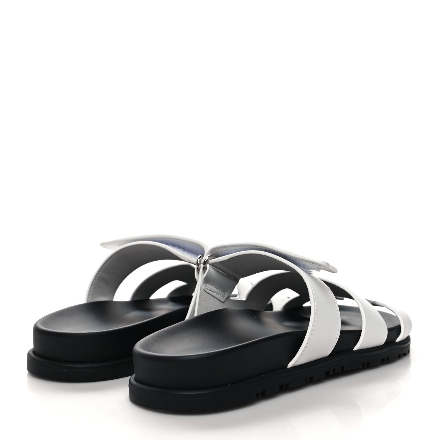 Hermes Calfskin Womens Chypre Sandals 37 White 4 of 8