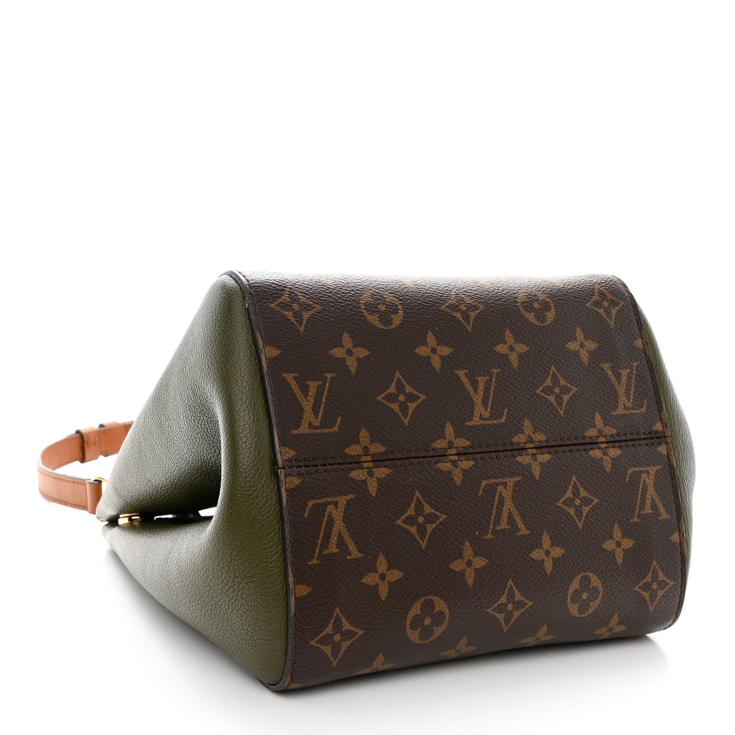 Louis Vuitton Calfskin Monogram Fold Tote PM Cream Khaki Black 4 of 10