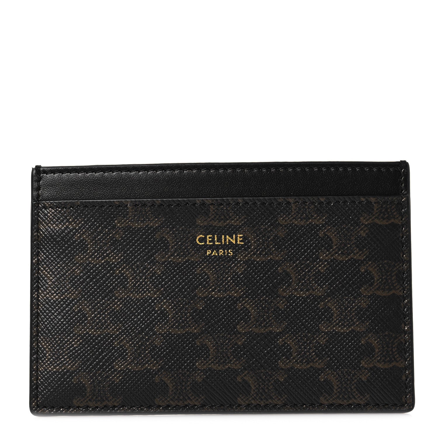 Celine Triomphe Canvas Card Holder Black 1 of 5