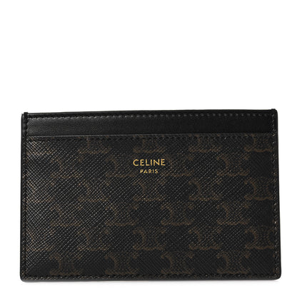 Celine Triomphe Canvas Card Holder Black 1 of 5