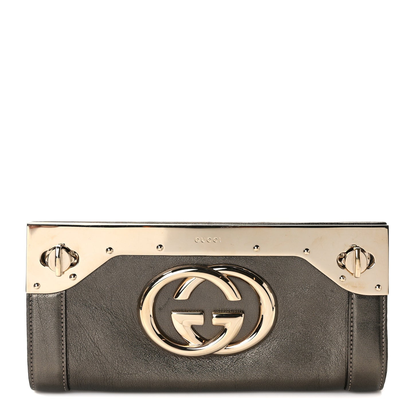 Calfskin Britt Clutch Pewter